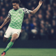 Alex Iwobi of Arsenal presented in the new kit.
